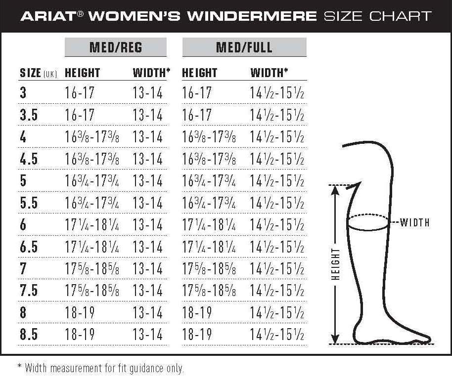 Ariat Calf Size Chart