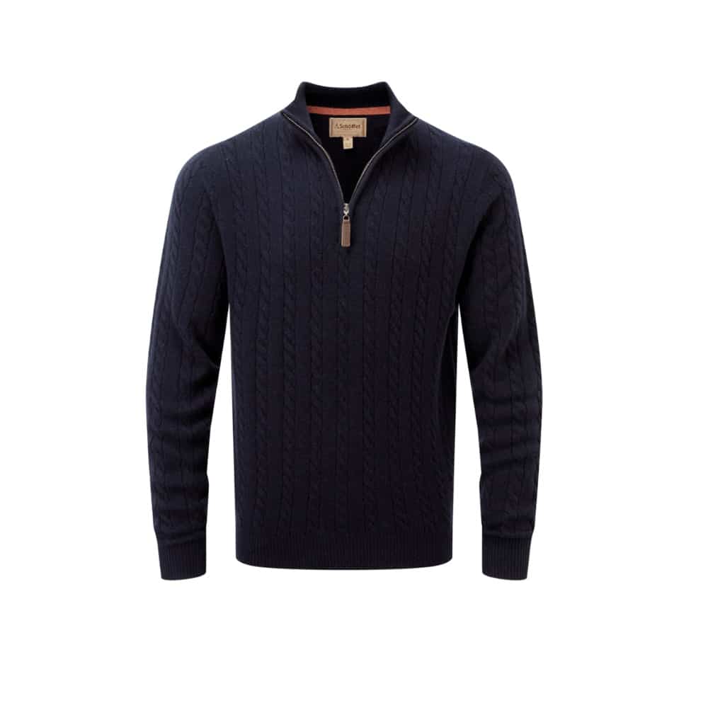 Schoffel Cotton Cashmere Quarter Zip Jumper