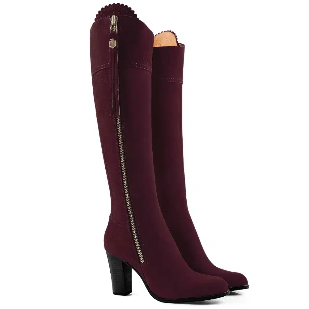 Sporting Fit Heeled Regina in Plum suede - Out and About